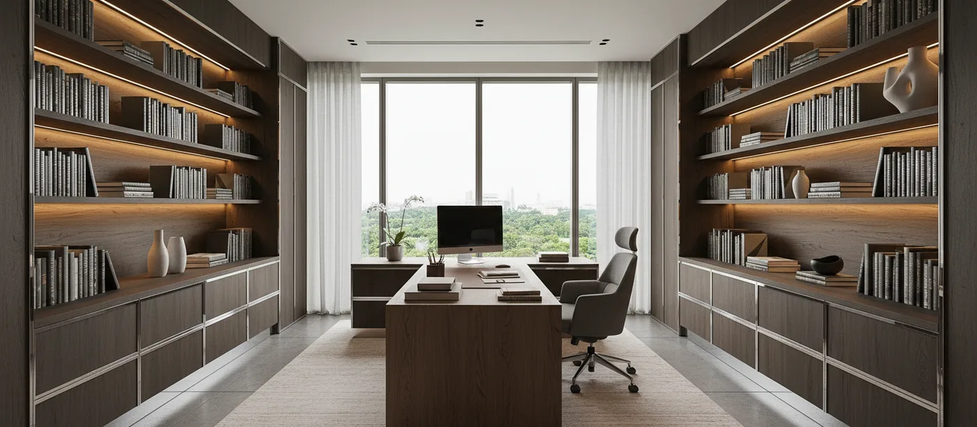 Home office cabinetry detail